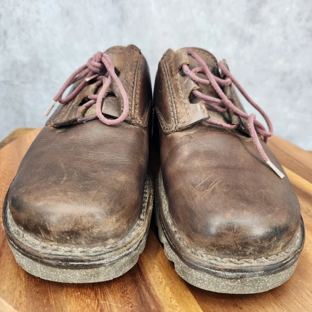 Mozo Oxford Shoes Mens 9.5‎ Brown Leather Slip Resistant Work Shoes Casual